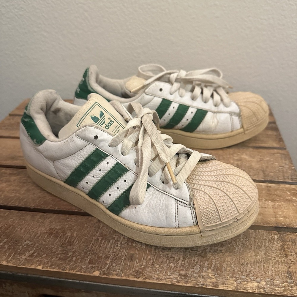 Adidas Superstar Leather 80s‎ Sneakers Men's 8 US Vintage, GREEN Low Hype